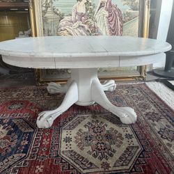 Shabby Chic Painted Solid Oak Coffee Table With Paw Feet 