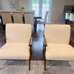 Set of 2 Mid-Century Accent Chairs – $120