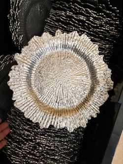 100 Silver / gray Decorative Charger Plates Set