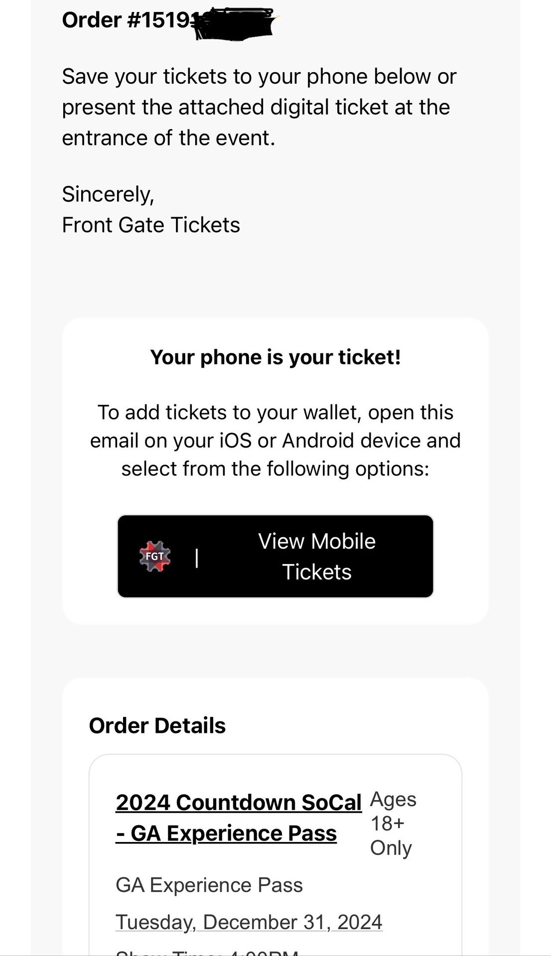 2 Countdown NYE Tickets