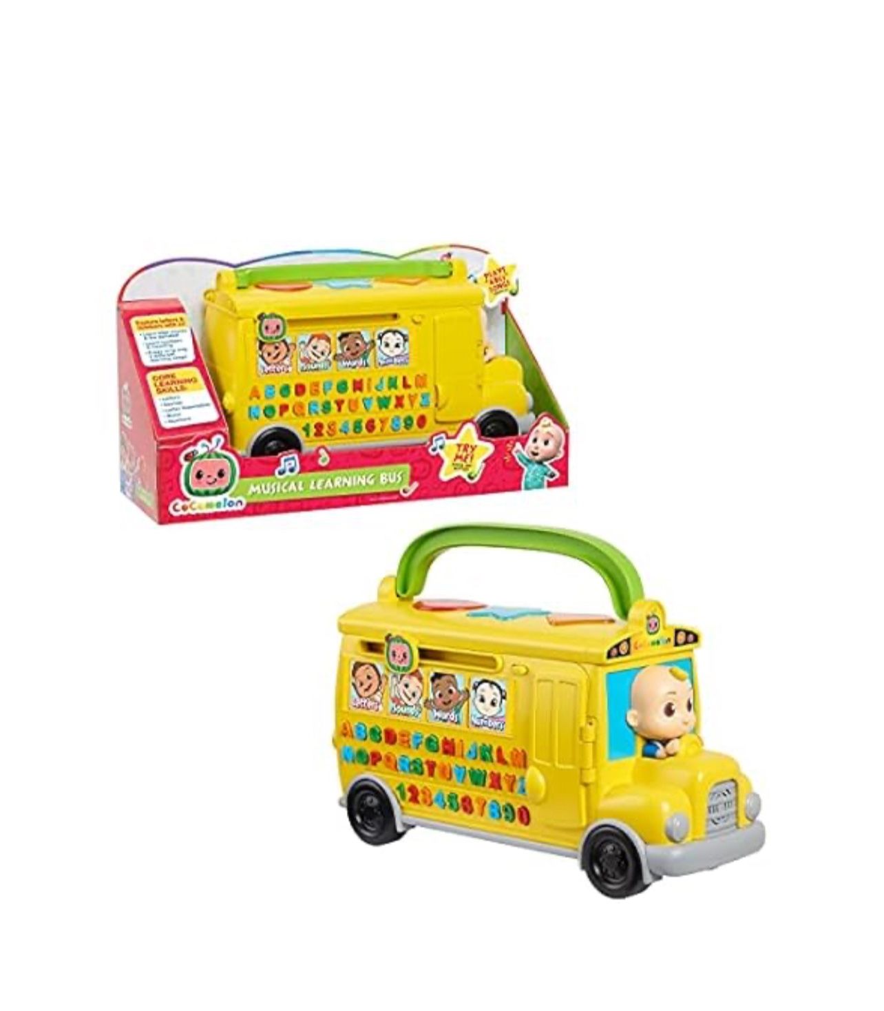 CoComelon Musical Learning Bus, Number and Letter Recognition, Phonetics, Yellow School Bus Toy Plays ABCs and Wheels on the Bus