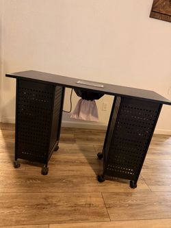 Black Manicure Nail Table with Dust Collector