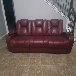 Burgundy Recliner Living Room Set