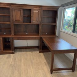 Ethan Allen Bookshelf Peninsula Desk