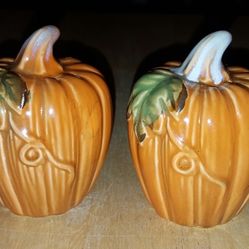New Pumpkin Ceramic Salt And Pepper Shakers
