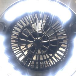 2 Camping Items: 1) Camping/Backyard Black Flag Bug Zapper 2) Battery Powered Fan And Light! Plenty Of Life