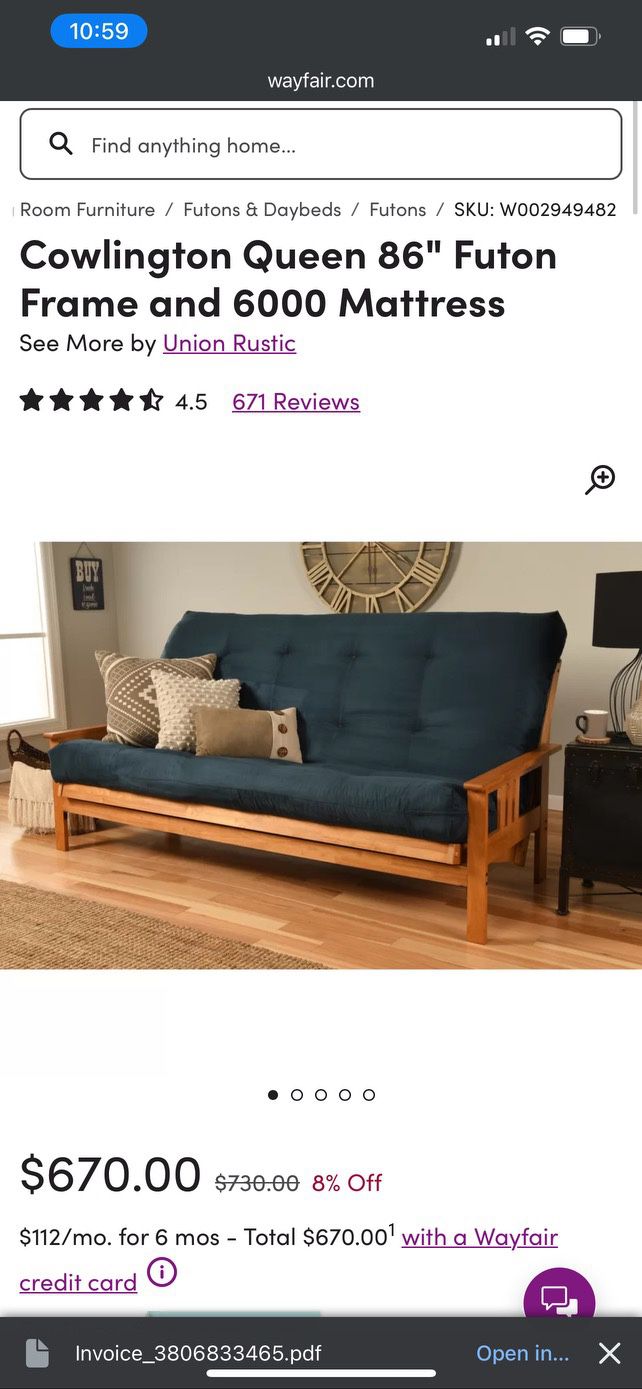 🌟 Behold the Majesty of the Suede Blue Microsuede Futon! 🌟