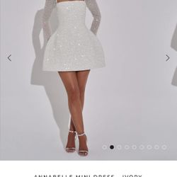 Gorgeous Wedding Reception Dress - Beaded Sparkly White Mini Dress For Party Or Wedding Reception
