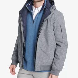 Tommy Hilfiger Soft-Shell Hooded Bomber Jacket with Bib