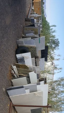 Natural and man made stone remnants for sale.