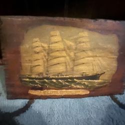 Wood Picture of Clipper Sail Ship Three Brothers 