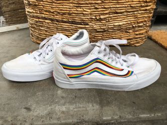 Pride Vans White Canvas Rainbow Women’s 8.5 Men’s 7