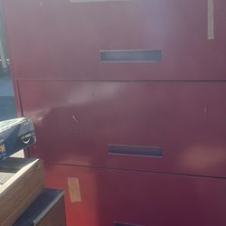 Tall metal, five drawer filing cabinet