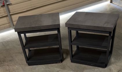 Pair of Dark Industrial End Tables