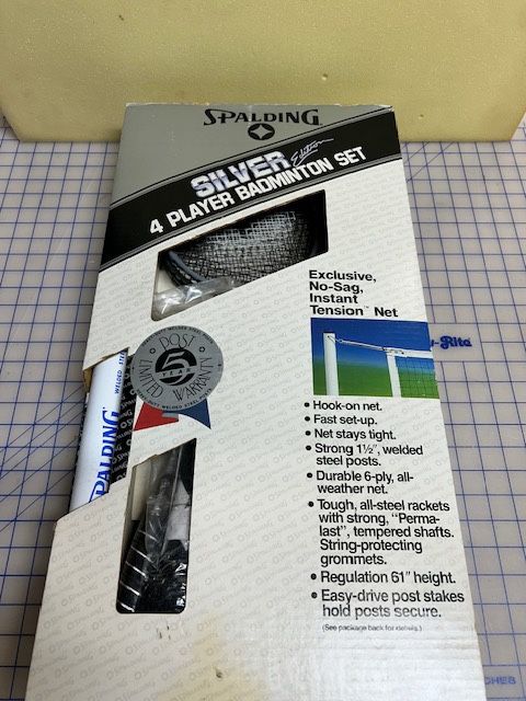 Vintage SPALDING Silver Edition 4 Player Badminton Set - Never Opened