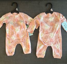 M+A organic cotton baby girl outfit - NB & 0-3M