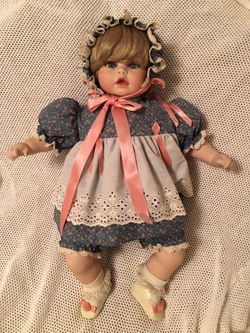 Vintage handmade porcelain 20" baby doll
