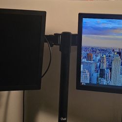 LG 22MK430H-B 21.5-Inch Full HD Monitor with AMD, Black & Dual Monitor Desk Mount