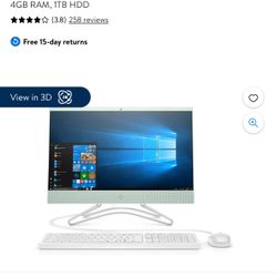 HP Touchscreen All In One 22” Display 4GB RAM