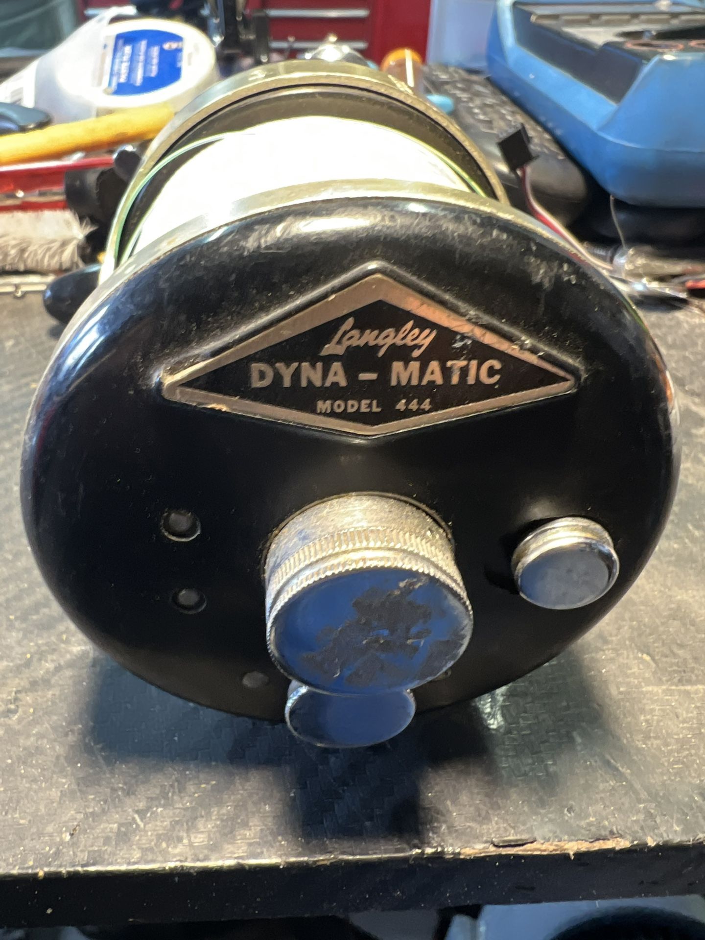 Vintage Langley Dyna-Matic conventional fishing reel.