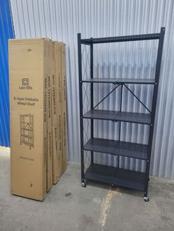 NEW 5-Layer Foldable Metal Shelf