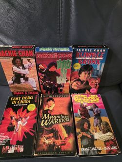 Martial Arts VHS Collection of 6 Jackie Chan, Michelle Yeoh, Jet Li, Hwang Jang Lee, Jack Long