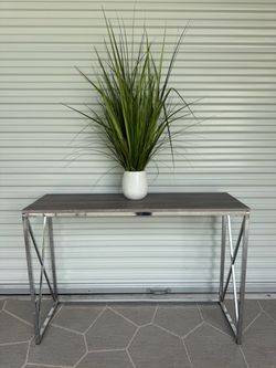 Gray / Chrome Hall Table - Model home furniture