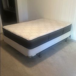 clean mattress like new - free bed frame