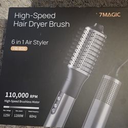Hair Dryer Brush & 6 in 1 Hair Styler, Silver, 110 Volts,