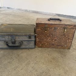 Handmade tackle box and vintage fishing tackle box