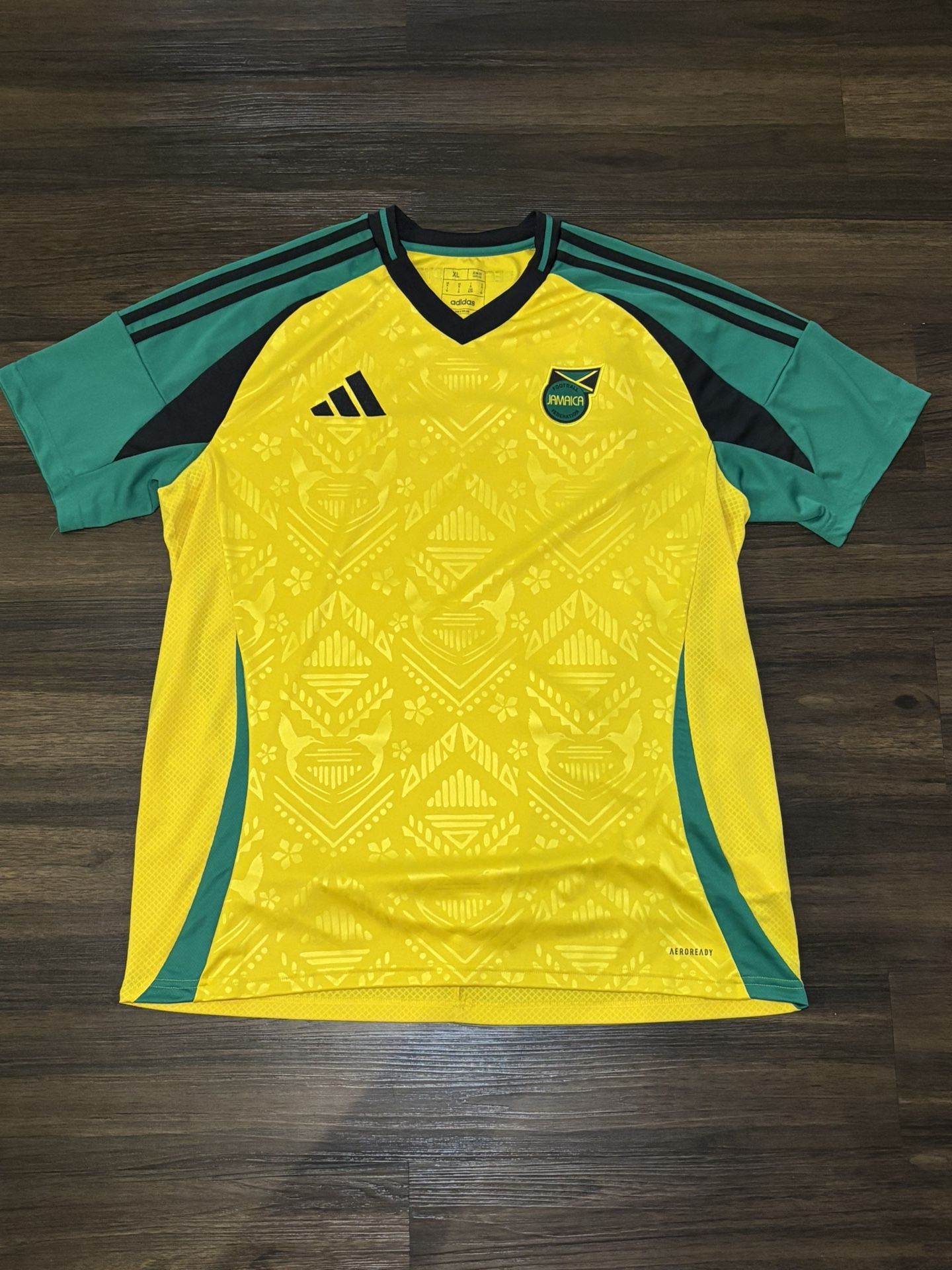 Size XL - Men Adidas Jamaica Hazy Yellow 2024/25 Home Soccer Jersey Reggae Boyz
