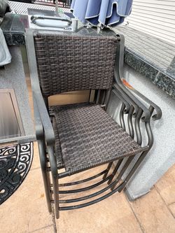 4 CHAIRS STOOLS BAR HEIGHT USED STURDY ALL ONLY