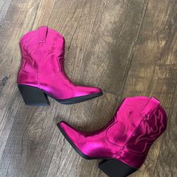  Cowboy Boots. Soda. Sz 8. Metallic Hot Pink. Coachella stagecoach.