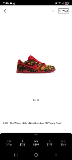 Wizard of oz sb dunks size 12