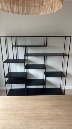 Black Metal Open Bookshelf Unit