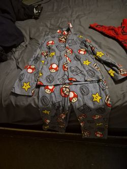 Boys pj's Mario size 6 Spiderman size 4