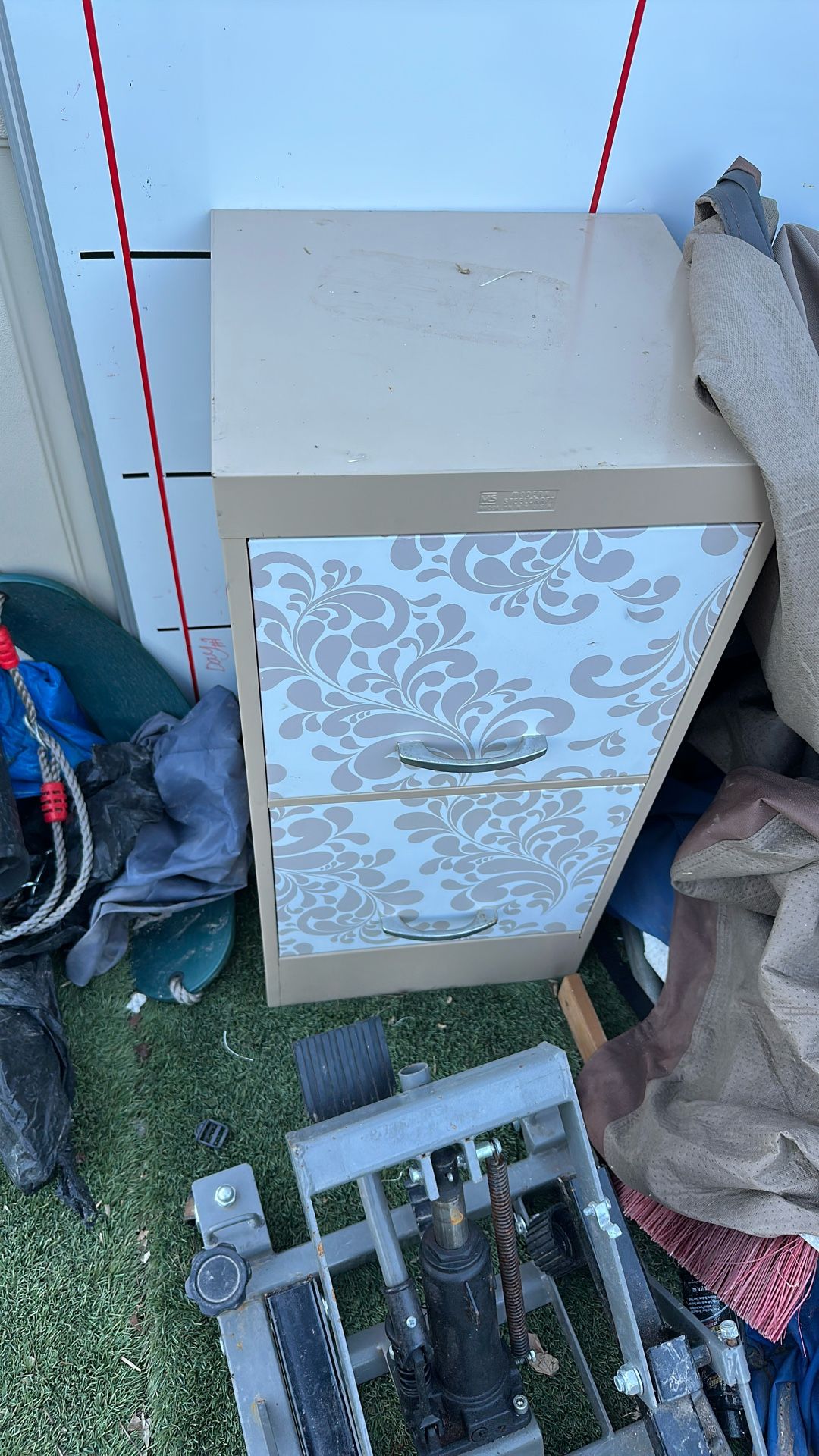 Two drawer filing cabinet 30 inches high by 15 inches wide and 14 inches deep