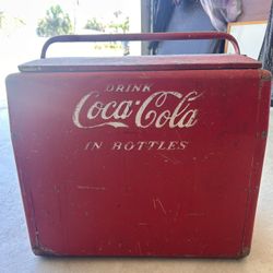 Vintage 1950’s Coke Coca-cola Cavalier Metal Cooler - Original With Tray & Bottle Opener. $350.00  Or Best Offer..