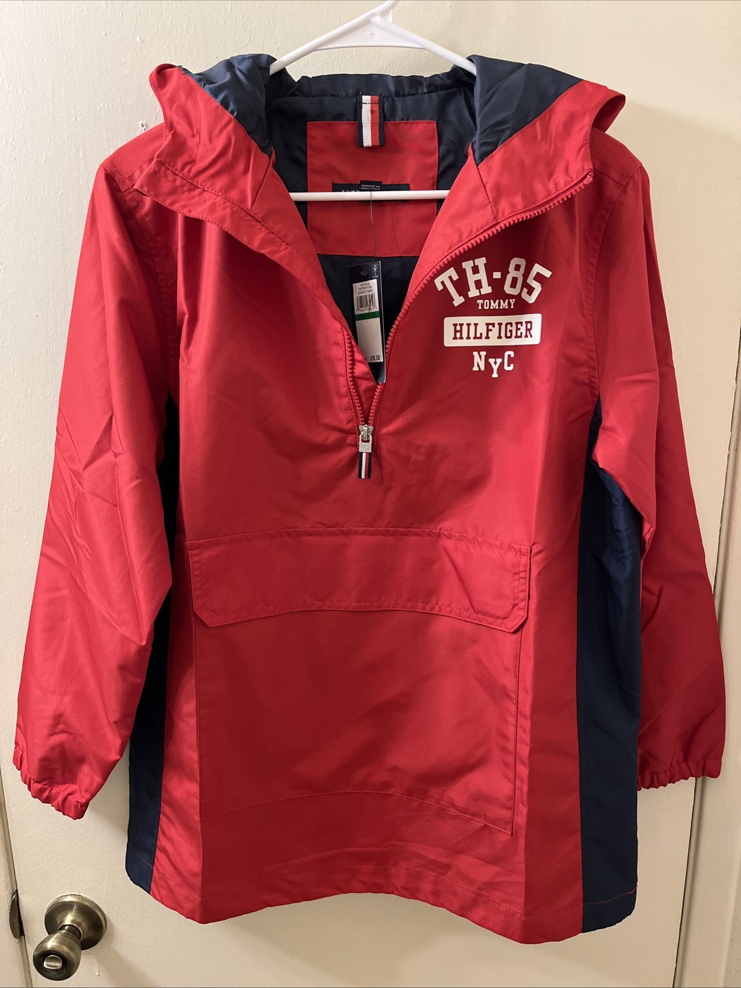 Tommy Hilfiger TH-85 NYC 1/4 Zip Pullover Raincoat Boys' Collection L/G/G 14-16 Brand New