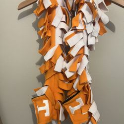 For Game Day TN Vols Fans. Fringe scarf With Zip Pockets.