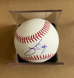 Julio Urias • Autographed Official Baseball (2014)  + 2016 Topps Now Rookie Card #102