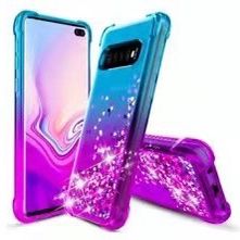 Samsung Galaxy S10 Plus Case, Galaxy S10+ Case, Flowing Liquid Floating Bling Glitter Sparkle TPU Bumper Shockproof Girls Women Case for Samsung Galax