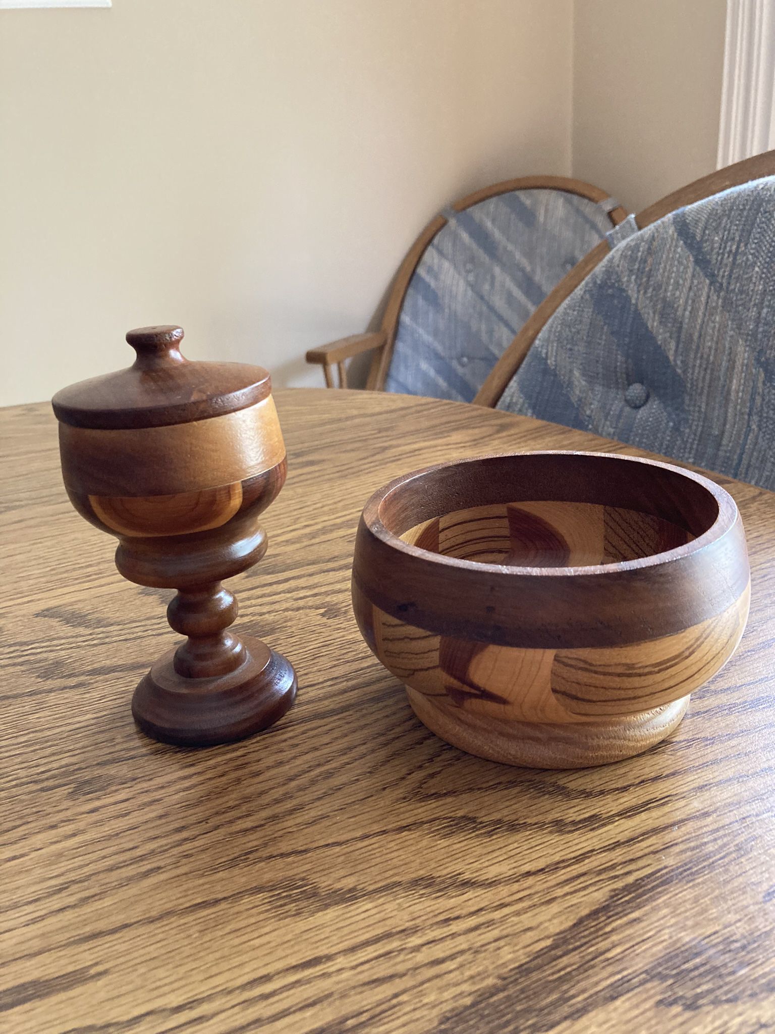 Handmade Wooden Bowl And Goblet 