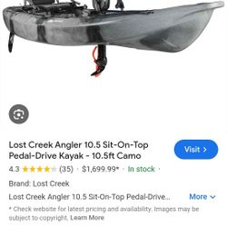 NEW lost Creek Pedal Drive Kyak 10.5