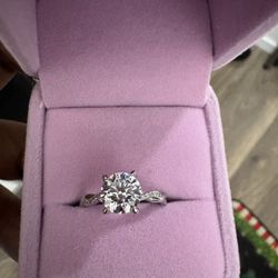 Moissanite 14k White Gold 2Ct Engagement Ring