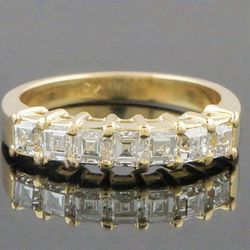 Natural Diamond Wedding Ring 18K Yellow Gold