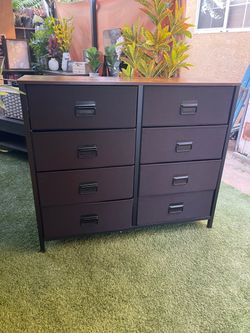 8-Drawer Double Dresser Dark Brown