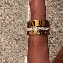 Size 8 Gold Plated Rings 