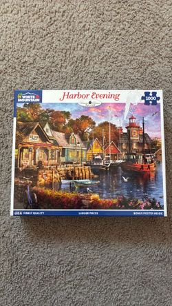 Jigsaw puzzle HARBOR EVENING White Mountain NO MISSING PIECES