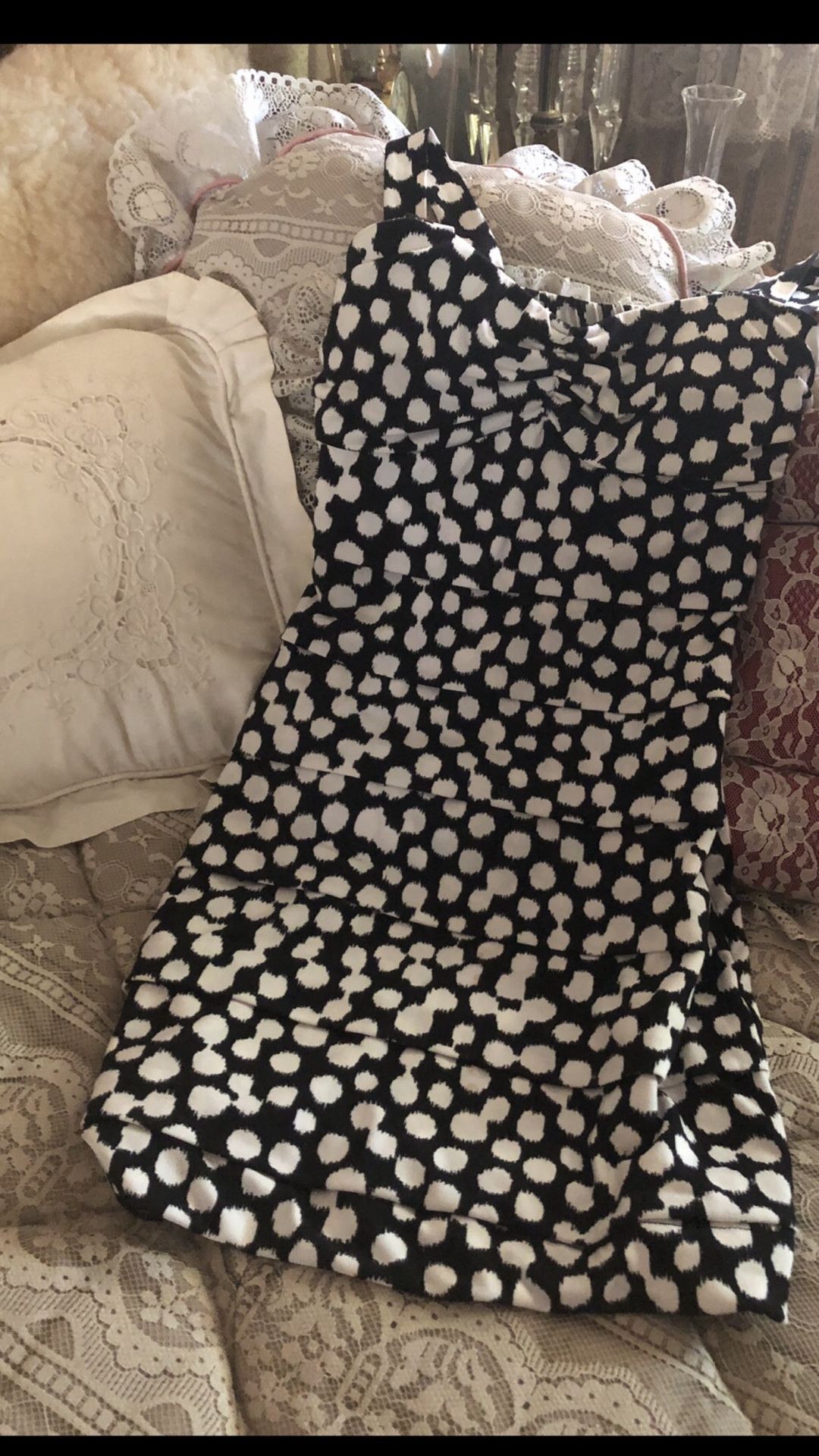 Vintage Black and White Dress Small 